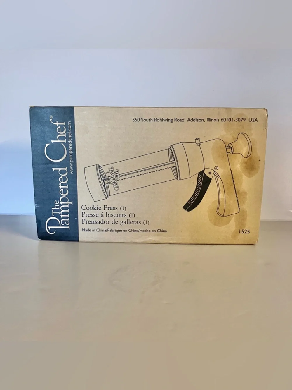 The Pampered Chef Cookie Press #1525 Complete in Original Box Unsued, Retired‎
